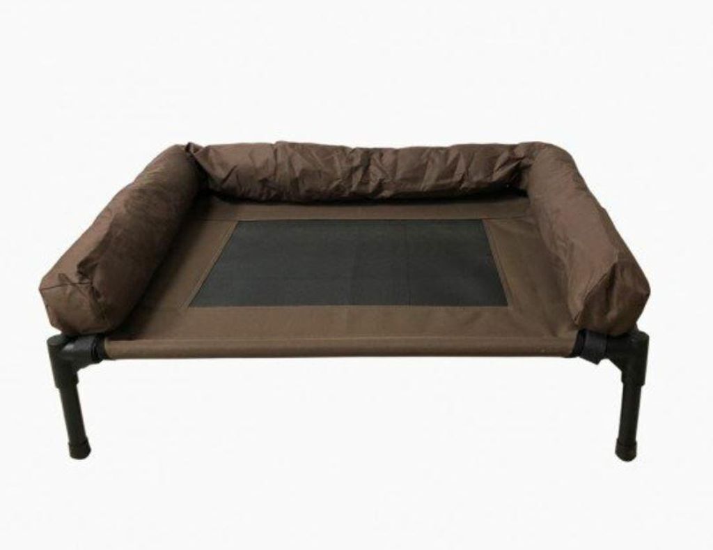 Dog Stretcher - Hundeliege - Hundebett - Hundesofa - Liege - Braun mit Stoßkante - Mit Tragetasche - 92x71x18 cm