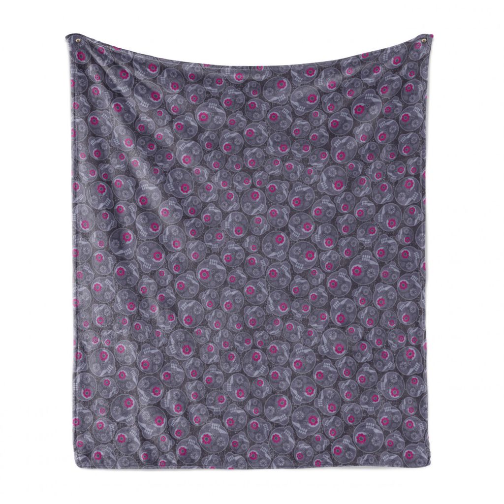 ABAKUHAUS Zuckerschädel Weich Flanell Fleece Decke, Retro Schädel Blumen, Gemütlicher Plüsch für den Innen- und Außenbereich, 125 x 175 cm, D...