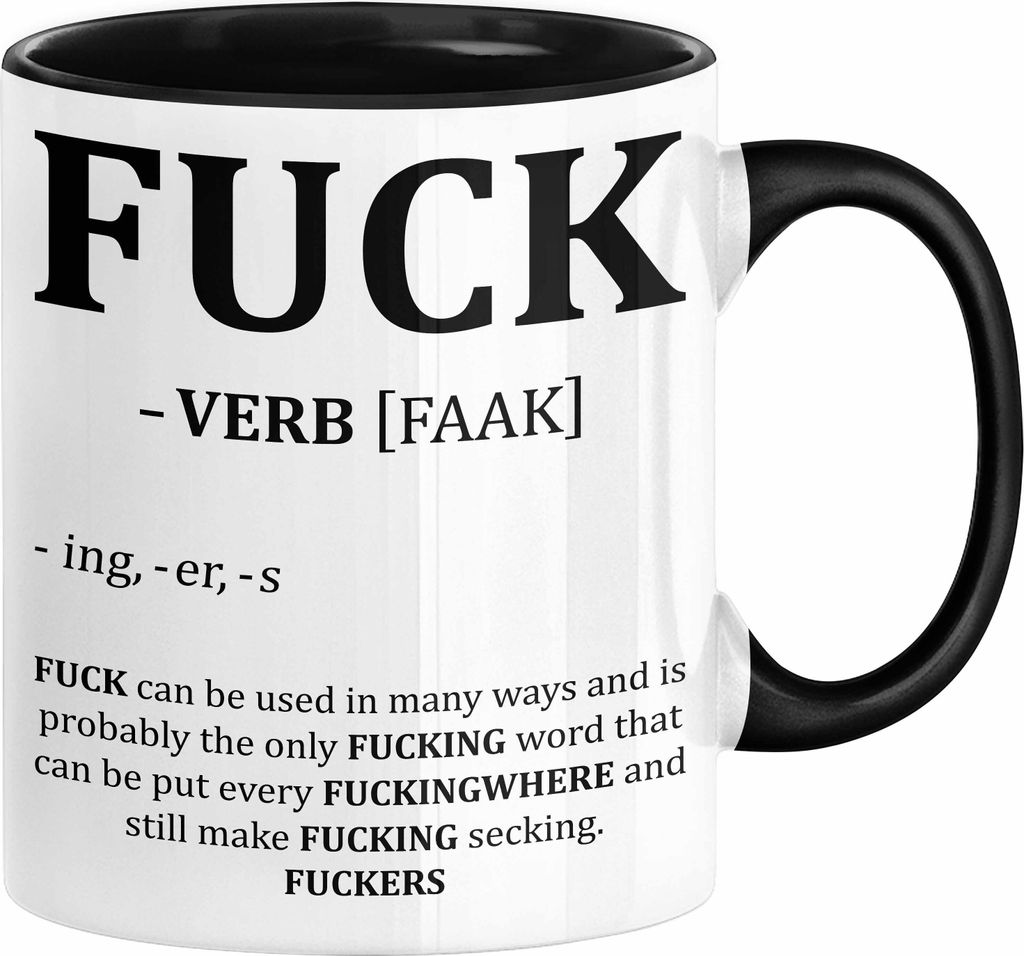 F*** Tasse Geschenk Schimpfwort 18+ Geschenkidee Männer Frauen Arbeitskollege Geschenkidee Kaffee-Becher (Schwarz)