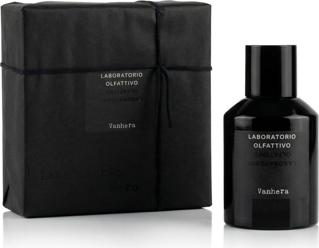 A product shot of a perfume bottle and its packaging.