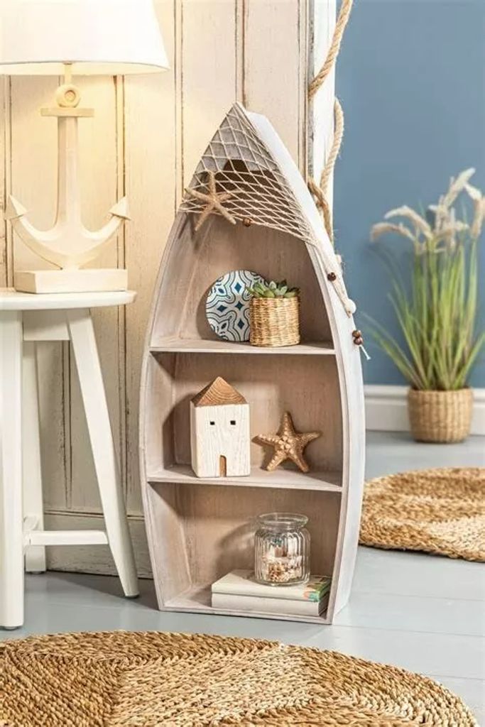 Bootsregal 70 cm hoch - Holzregal Schiff - Deko - Produktbild 