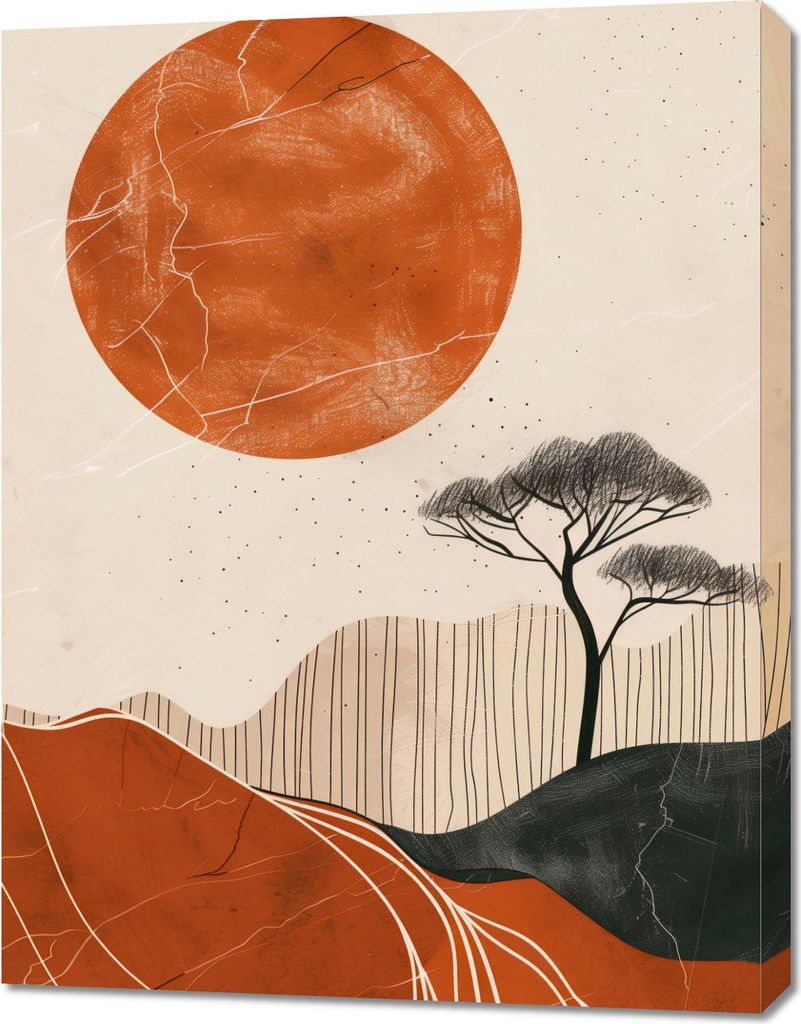 Bild 70x90cm Afrikanischer Sonnenuntergang