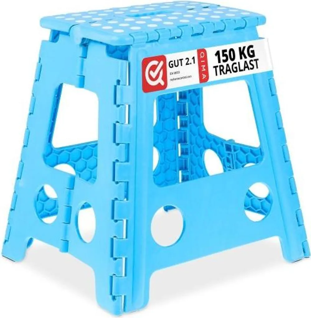 Sgabello Pieghevole XL Blu: Seduta Robusta Salvaspazio per Casa e Outdoor
