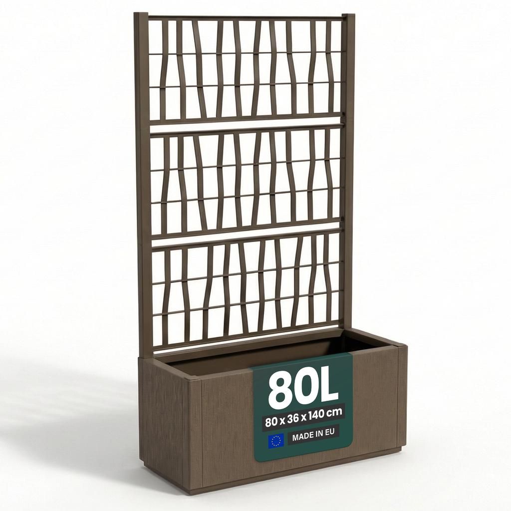 XL Gartenspalier 'Ethica' mit Pflanzkübel Breit 80x36x140 Produktbild 