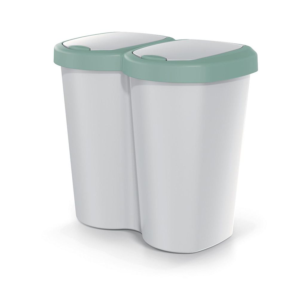 Abfallbehälter Compacta B Duo grün/aschmir Fassungsvermögen Produktbild 