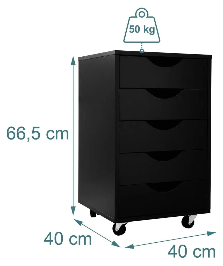 Solution gain de place : armoire mobile 5 tiroirs pour bureau encombré