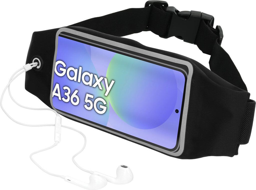 Mobiparts Comfort Fit Belt Handyhalterung Joggen Samsung Galaxy A36 Sporthülle Neopren Gürtel - Schwarz