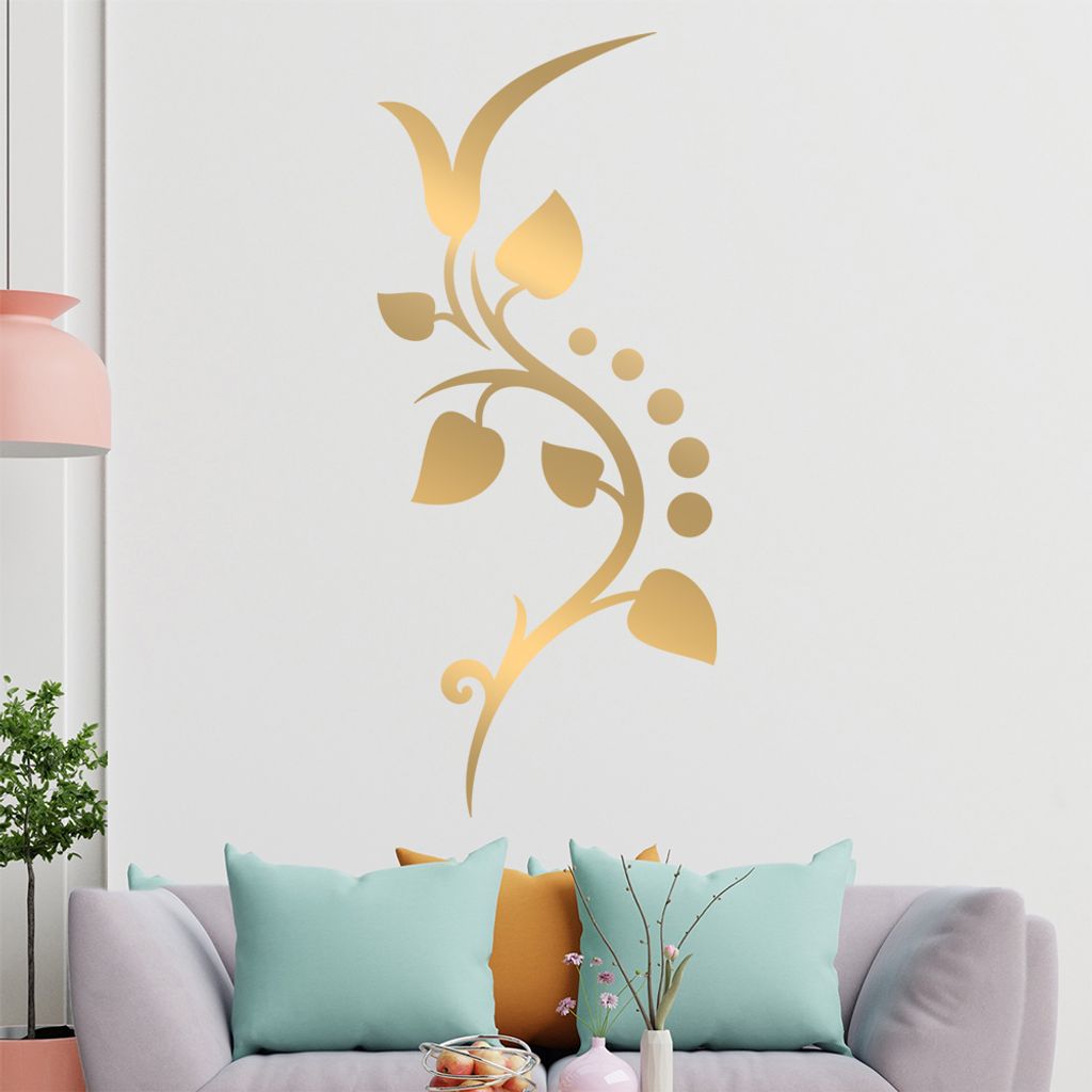 Blätter -Linien Punkte Wandtattoo in 6 Größen - Wandaufkleber Wall Sticker - Dekoration, Küche, Wohnzimmer, Schlafzimmer, Badezimmer