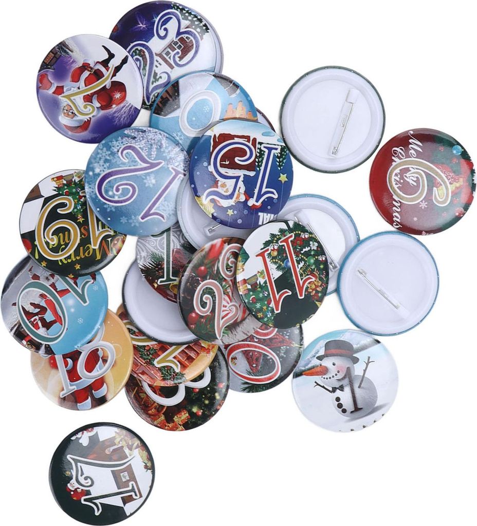 Glcksnummer Button Pin einzigartiger Muster Cartoon Adventskalender Brosche24PCS Landschaft