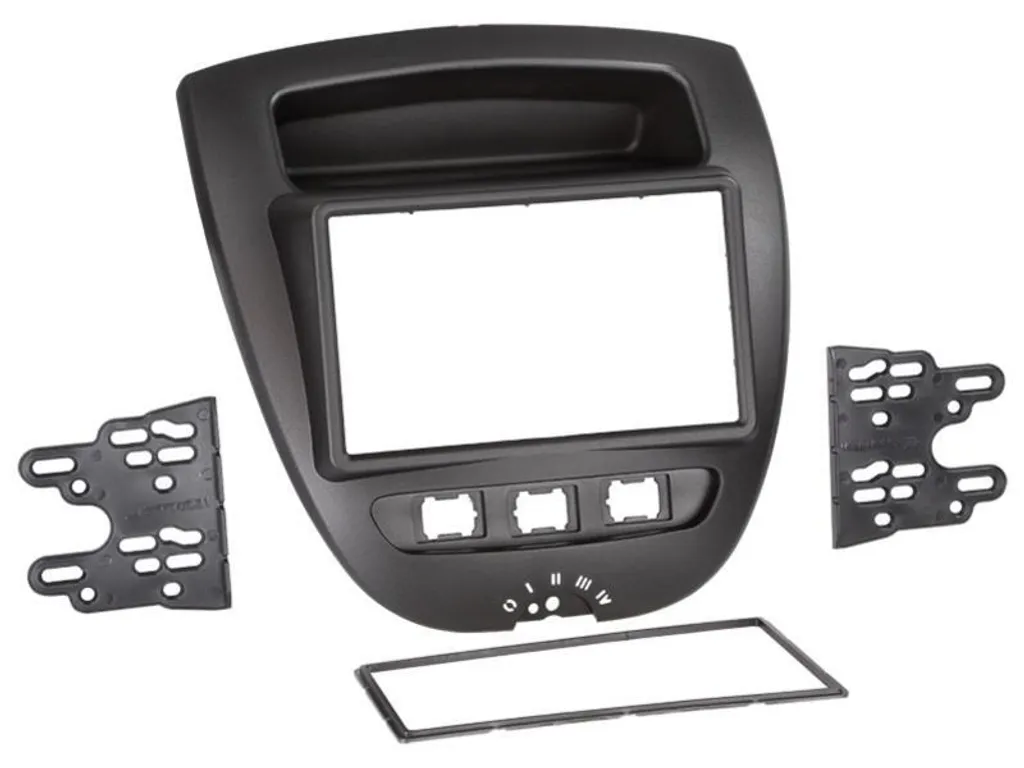 Adaptateur Façade 2-DIN pour Toyota Aygo Citroen C1 Peugeot 107 Noir