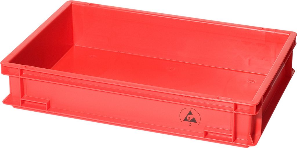 Warmbier Lagerbehälter IDP-STAT, ESD, 600 x 400 x 120 mm, rot 5311.R.24