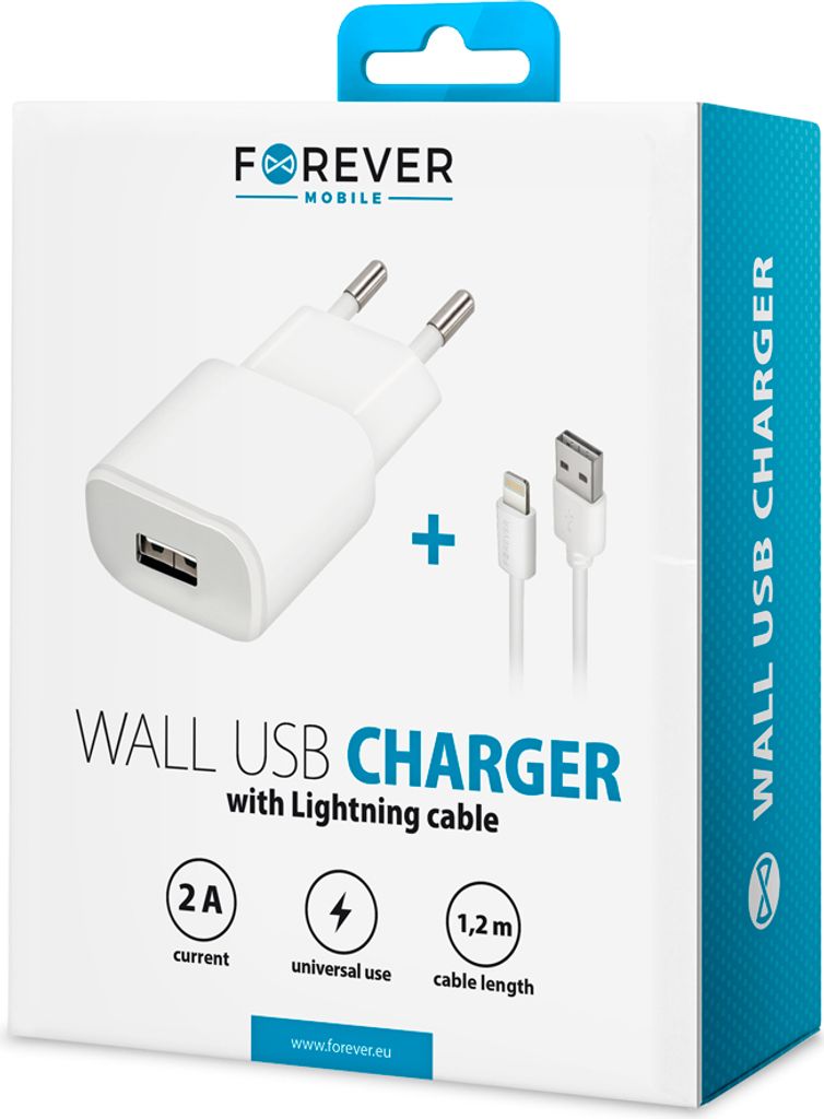 Forever GSM032679, Indoor, AC, 1,2 m, Weiß Produktbild 