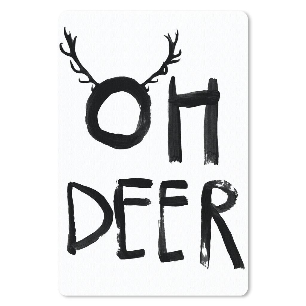 MuchoWow Mauspad Mousepad Zitate - Oh Deer - Weihnachten - Tiere - Geweih 18x27 cm - Mousepads - Maus Mat - Pad - Mausunterlage