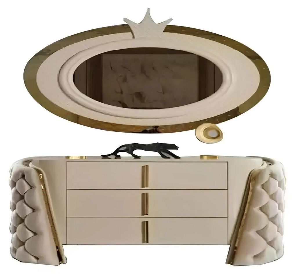 Schminktisch Spiegel Luxus Konsole Kommode Schlafzimmer Holz Modern Design