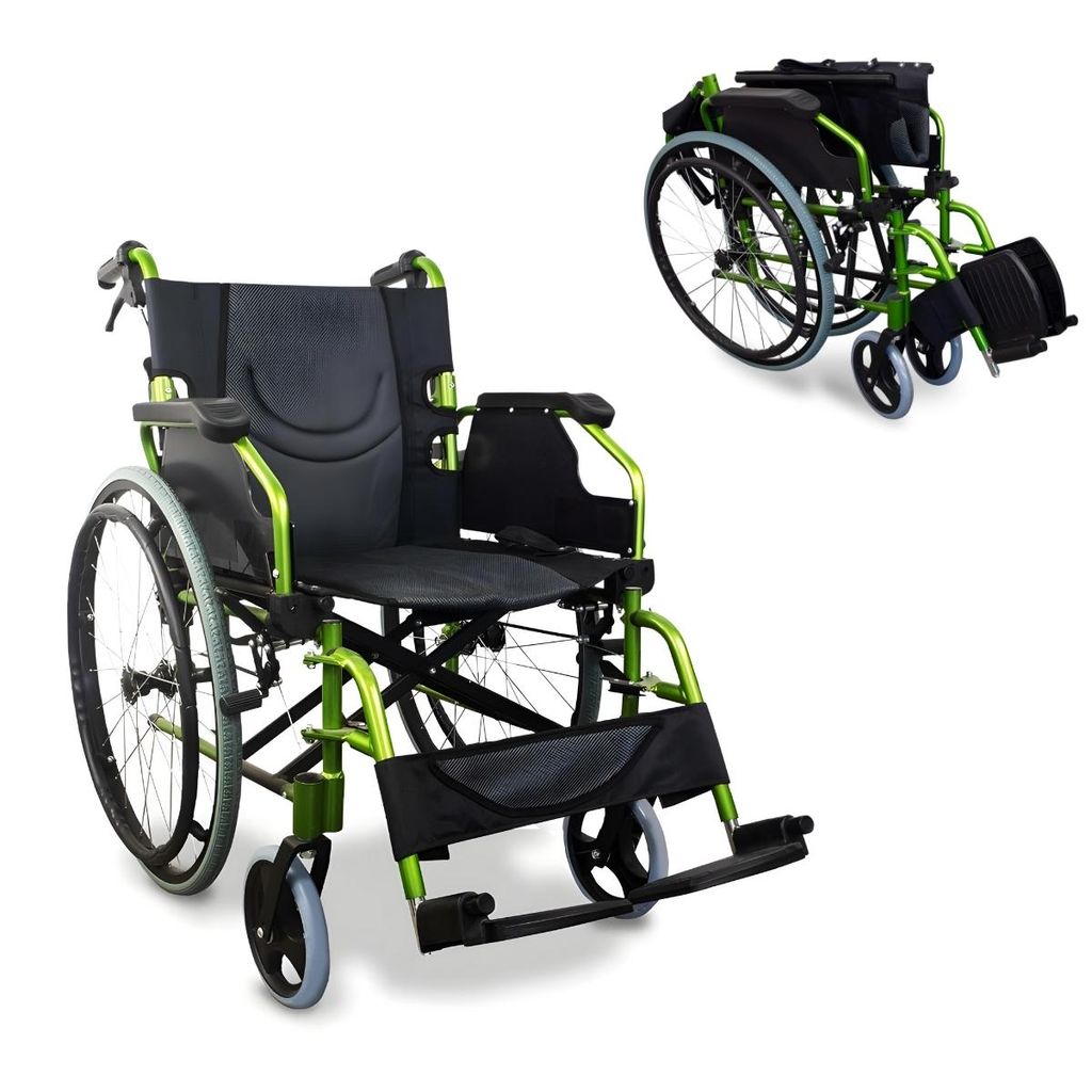 Fauteuil roulant Pliable Aluminium Léger Manuel Avec Freins Image du produit 