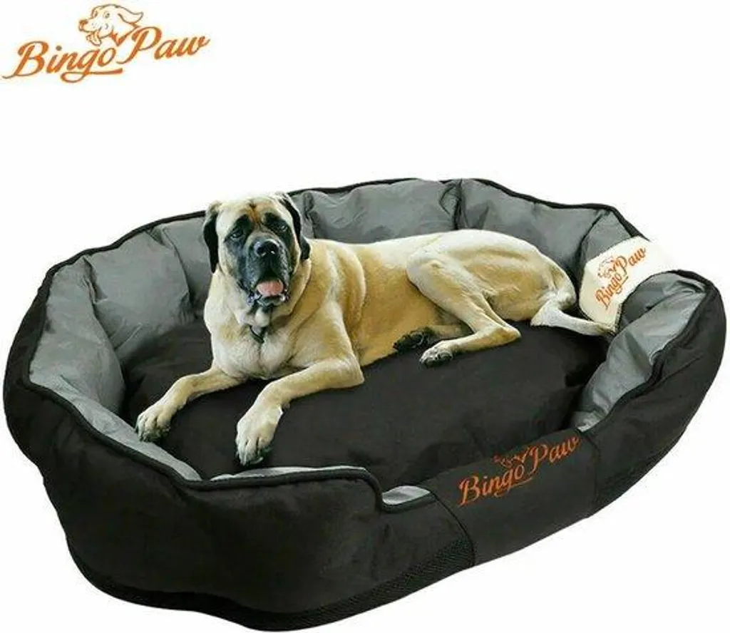 Coussin pour chien XL imperméable et mémoire de forme - Panier noir luxe