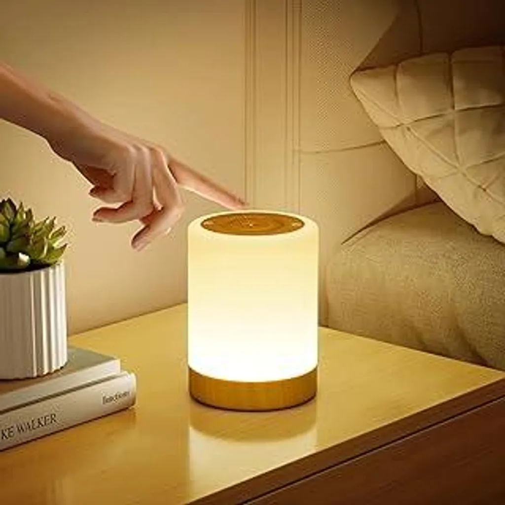 Lampada da comodino Touch dimmerabile, 4 modalità e 256 colori RGB intercambiabili Luce notturna LED calda per bambini, ricaricabile tramite USB Lampada Touch con funzione timer, lampada da tavolo senza fili per camera da letto e soggiorno