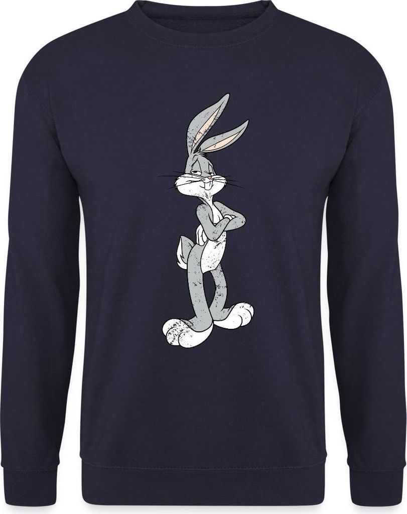 Spreadshirt Looney Tunes Bugs Bunny Vintage Pose Uni Pullover, M, Navy