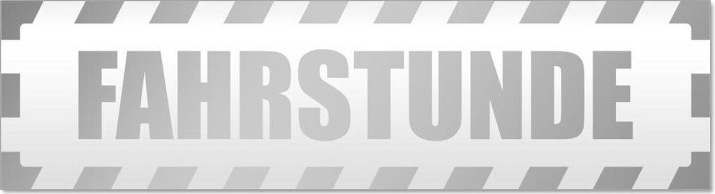 Kiwistar Fahrstunde gestreift Magnetschild Schild magnetisch - 30cm Silber - Magnetfolie für Auto PKW Kfz