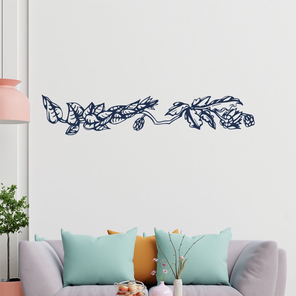Blätter - Ranken Wandtattoo in 6 Größen - Wandaufkleber Wall Sticker - Dekoration, Küche, Wohnzimmer, Schlafzimmer, Badezimmer