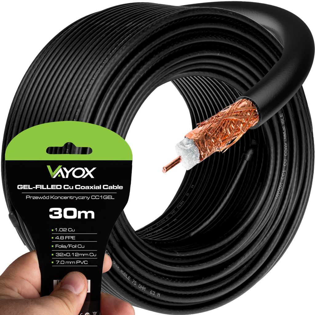Cavo per antenna Vayox CC1-30GEL | 30 m | 1,02 Cu | 4,8 FPE Immagine del prodotto 