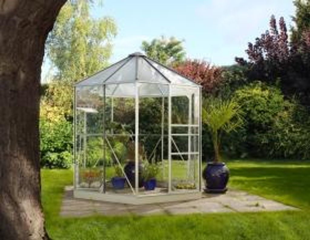 Vitavia Gewächshaus-Pavillon "Juno 9000" inkl. Stahlfundament weiß 9,0 m² 3 mm ESG, 6 mm HKP