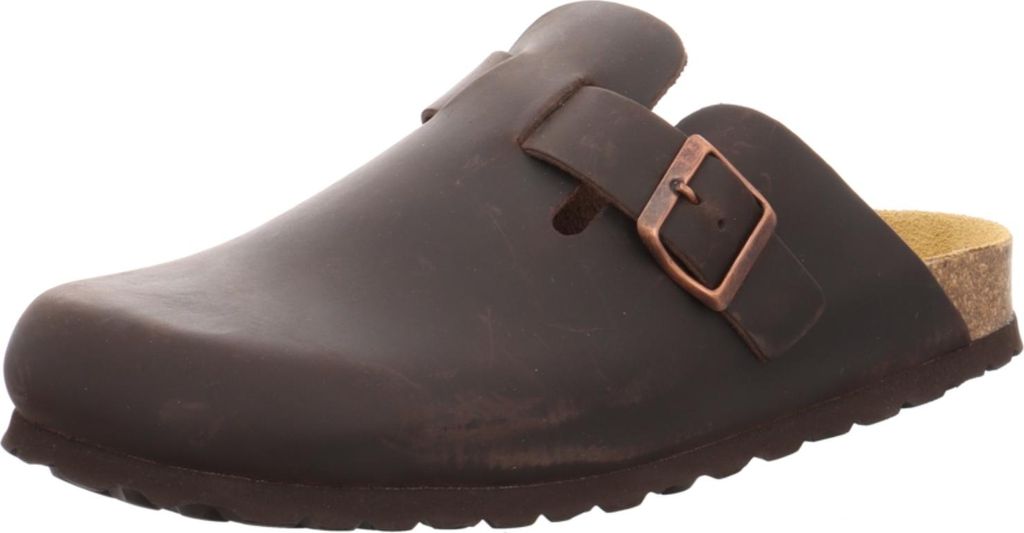 Natural Sense Herren Hausschuhe Clog Leder braun 1152534, Schuhgröße:48 EU