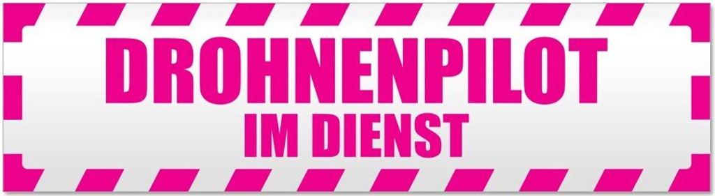Kiwistar Drohnenpilot Dienst gestreift Magnetschild Schild magnetisch - 20cm Pink - Magnetfolie für Auto PKW Kfz