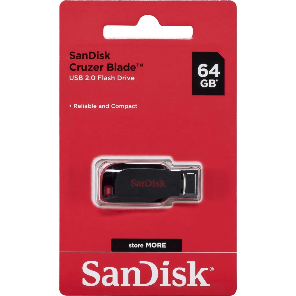 Design Compatto: SanDisk Cruzer Blade 64GB USB 2.0 per Archiviazione