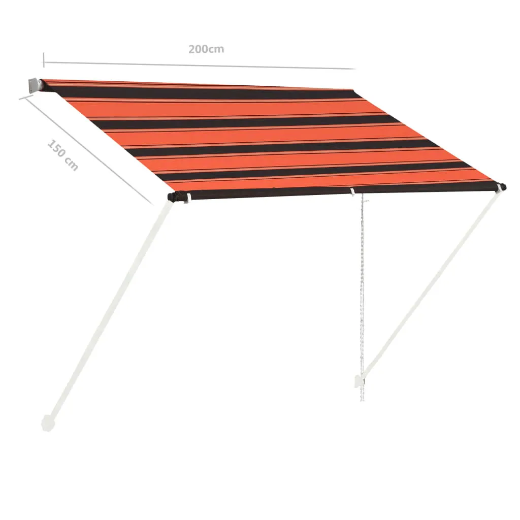 Tenda da Sole Retrattile 200x150 cm | Ombreggiamento Balcone Arancio - 7