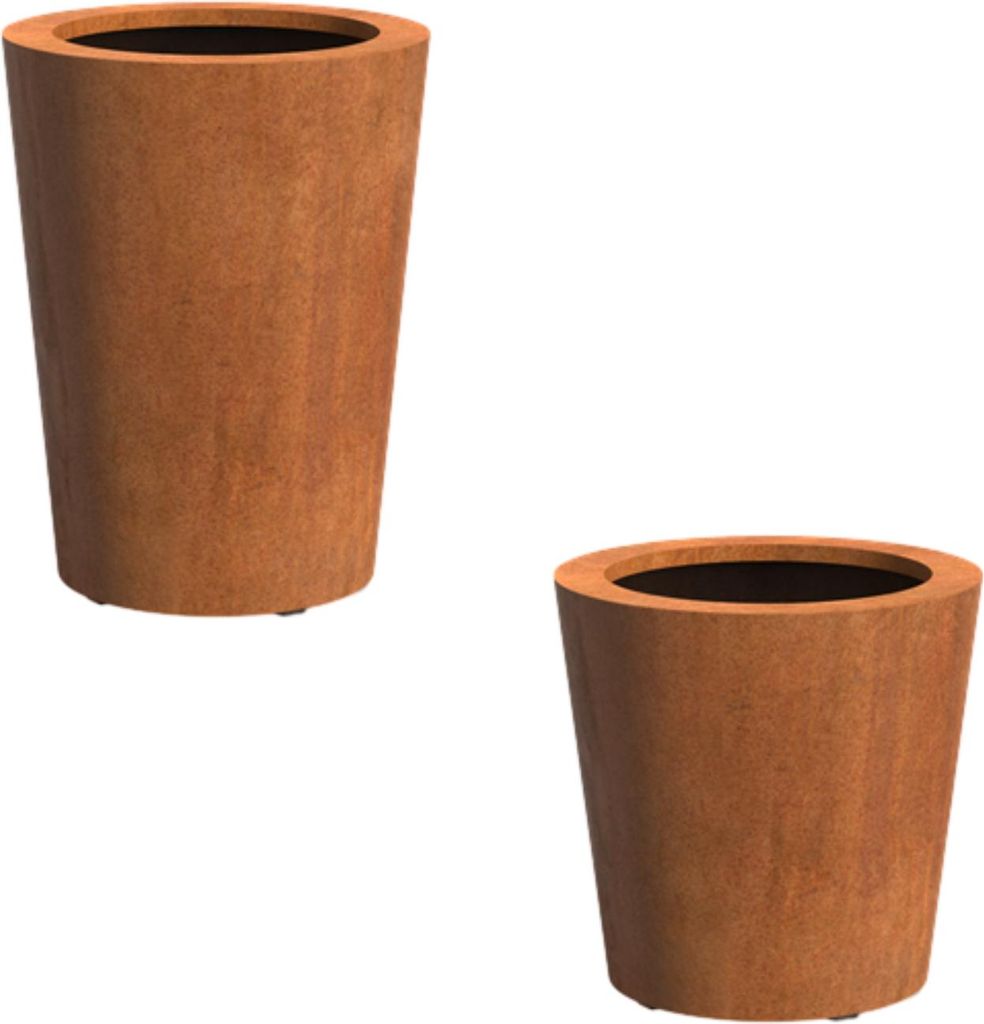 Adezz Conic mit Boden Pflanzgefäß aus Corten-Stahl Pflanzkübel Blumentopf