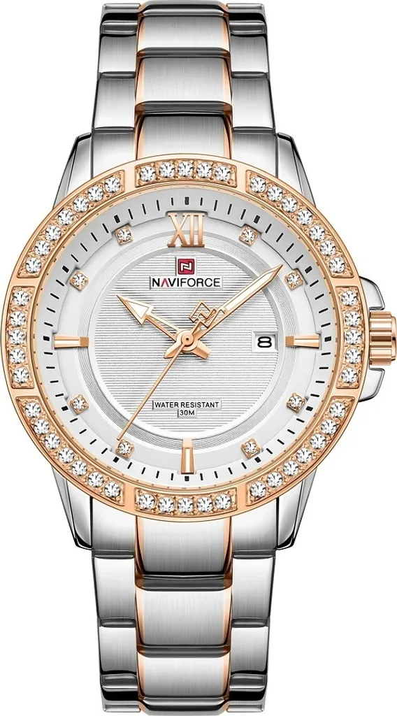 Montre NAVIFORCE Ronin KP14486 : Élégance Argentée et Dorée pour Femme