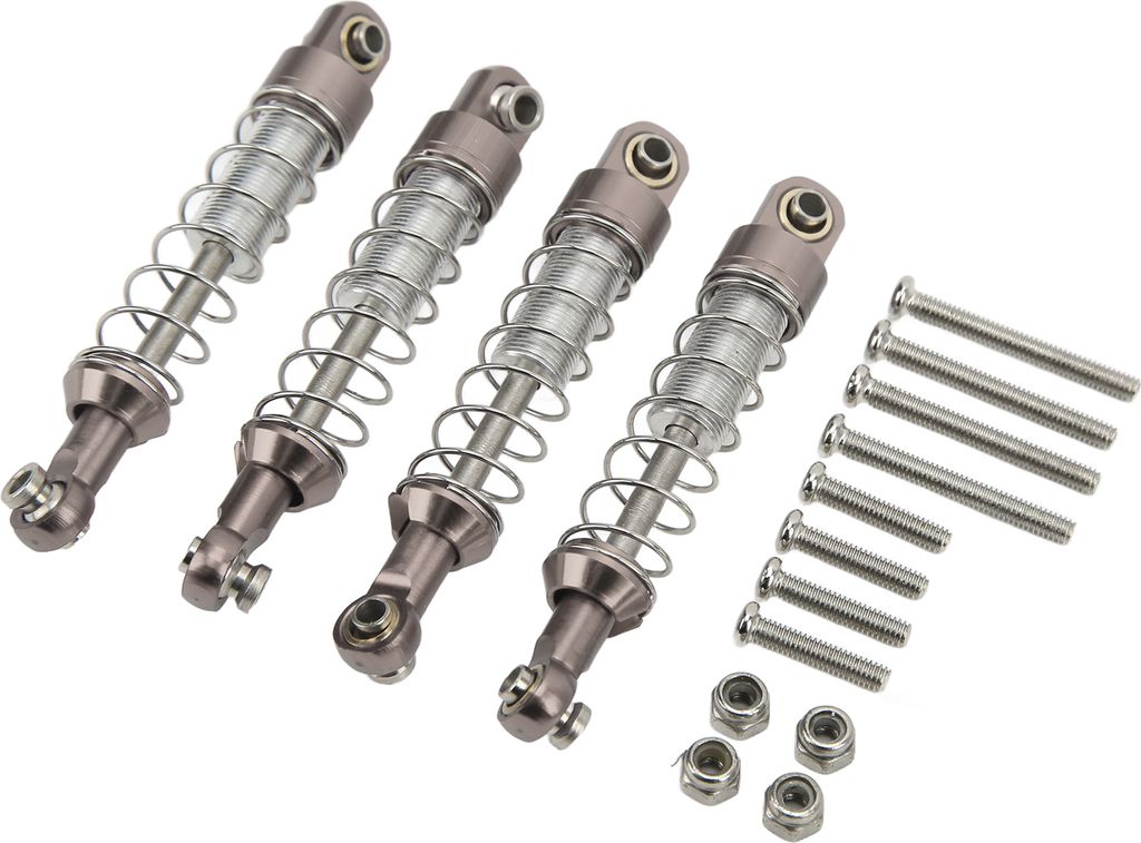2 Paare Aluminiumlegierung Stoßdämpfer 60 mm RC -Auto -Modifikationsteile für WPL C14 C24 Mn D90 99S Modelstitanium Farbe
