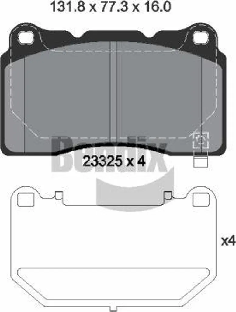 Plaquettes de frein BENDIX BPD2602 pour entretien Tesla Model S et Opel