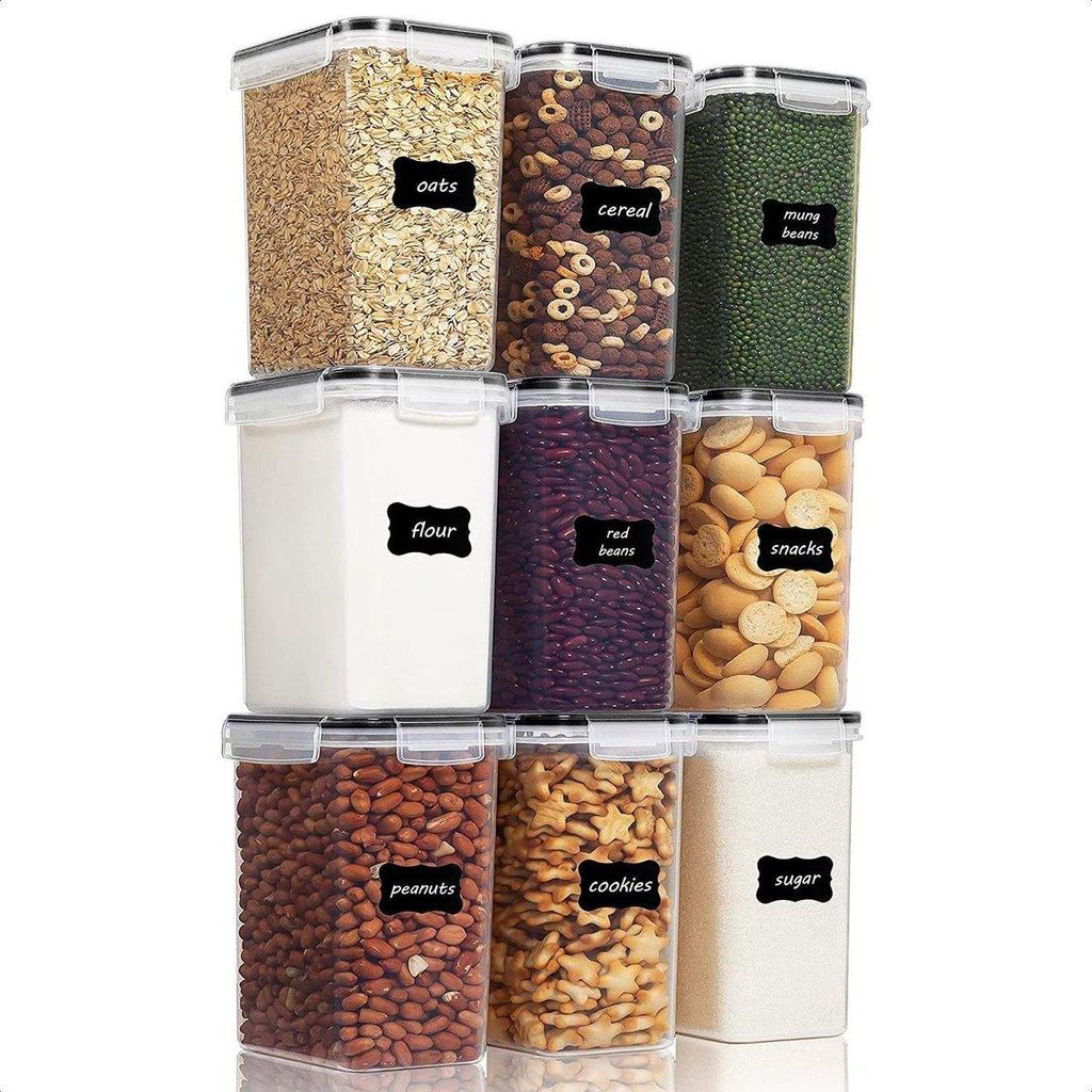 SensaHome Vorratsdosen – 1,6 Liter – 9er-Set – Luft- und Produktbild 