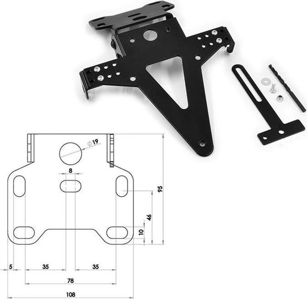 Kennzeichenhalter UNIVERSAL Typ 4 schwarz Produktbild 