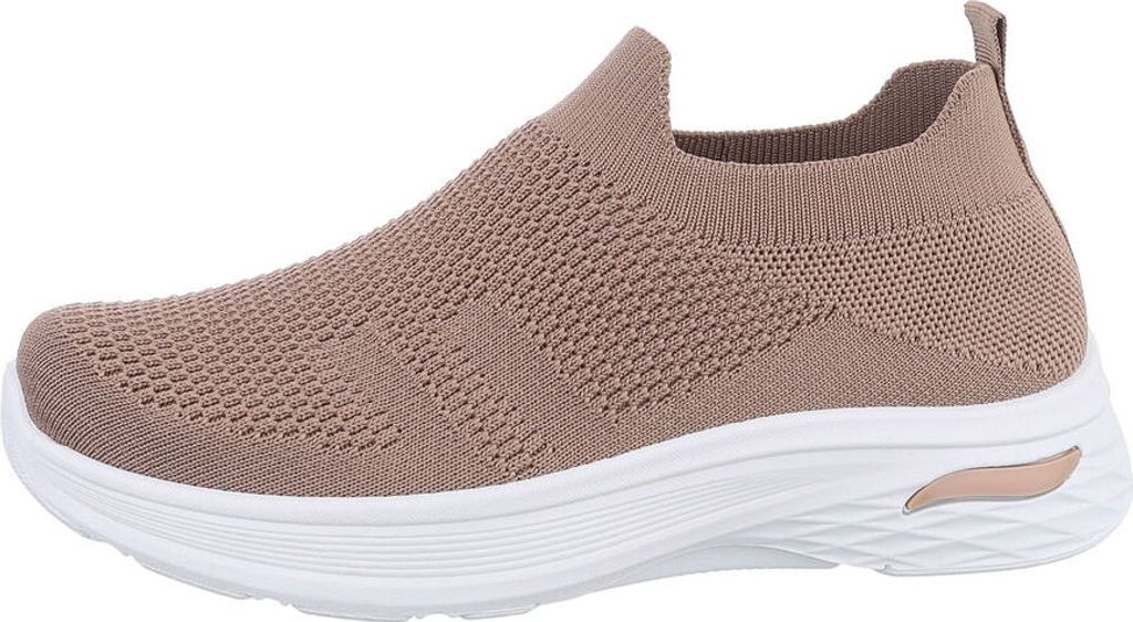 Ital-Design Damen Freizeitschuhe Textiloptik Sneakers Low 85698353 Hellbraun Gr. 36