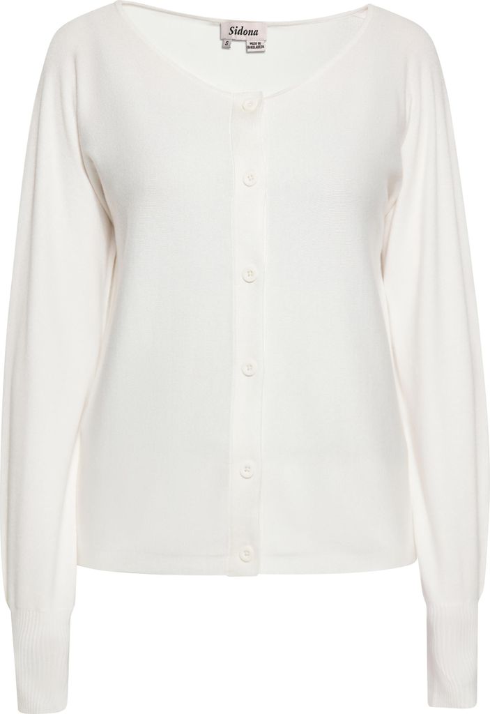 SIDONA damen strickjacke - wollweiss, M