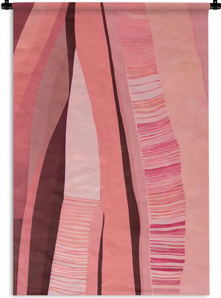 MuchoWow Wandteppich Wandbehang Abstrakt - Rosa - Formen - Pastell 120x180 cm Tapisserie Dekoration Wandtuch - Schlafzimmer - Dekorationen für d...