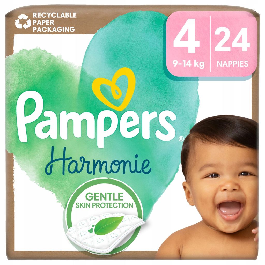 Pieluszki Pampers Harmonie Rozmiar 4 (8-14 kg) 24 sztuki Obrázok produktu 