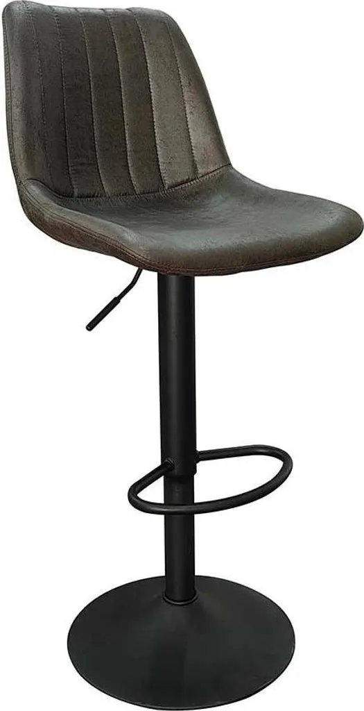 Tabouret de bar Madeira brun foncé : assise confortable design rayures