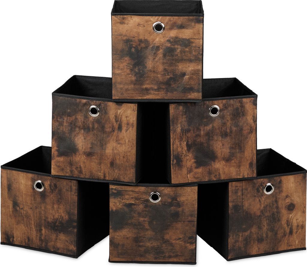Boîtes de rangement Relaxdays, lot de 6, H x l x P : 26 x Image du produit 