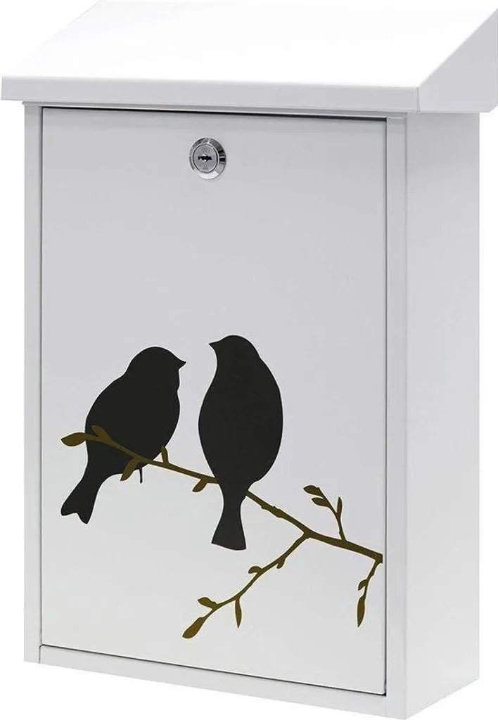 Boîte aux lettres à clapet murale extérieure, format A4, blanc/noir