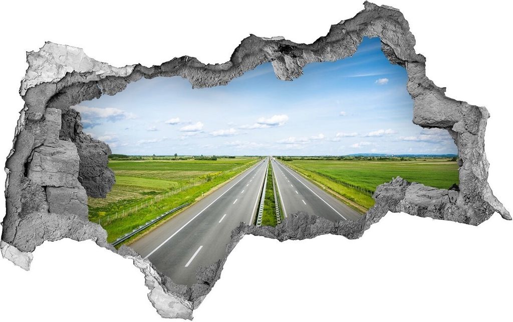 Selbstklebender Loch-3D-Aufkleber 95x73 cm Autobahn