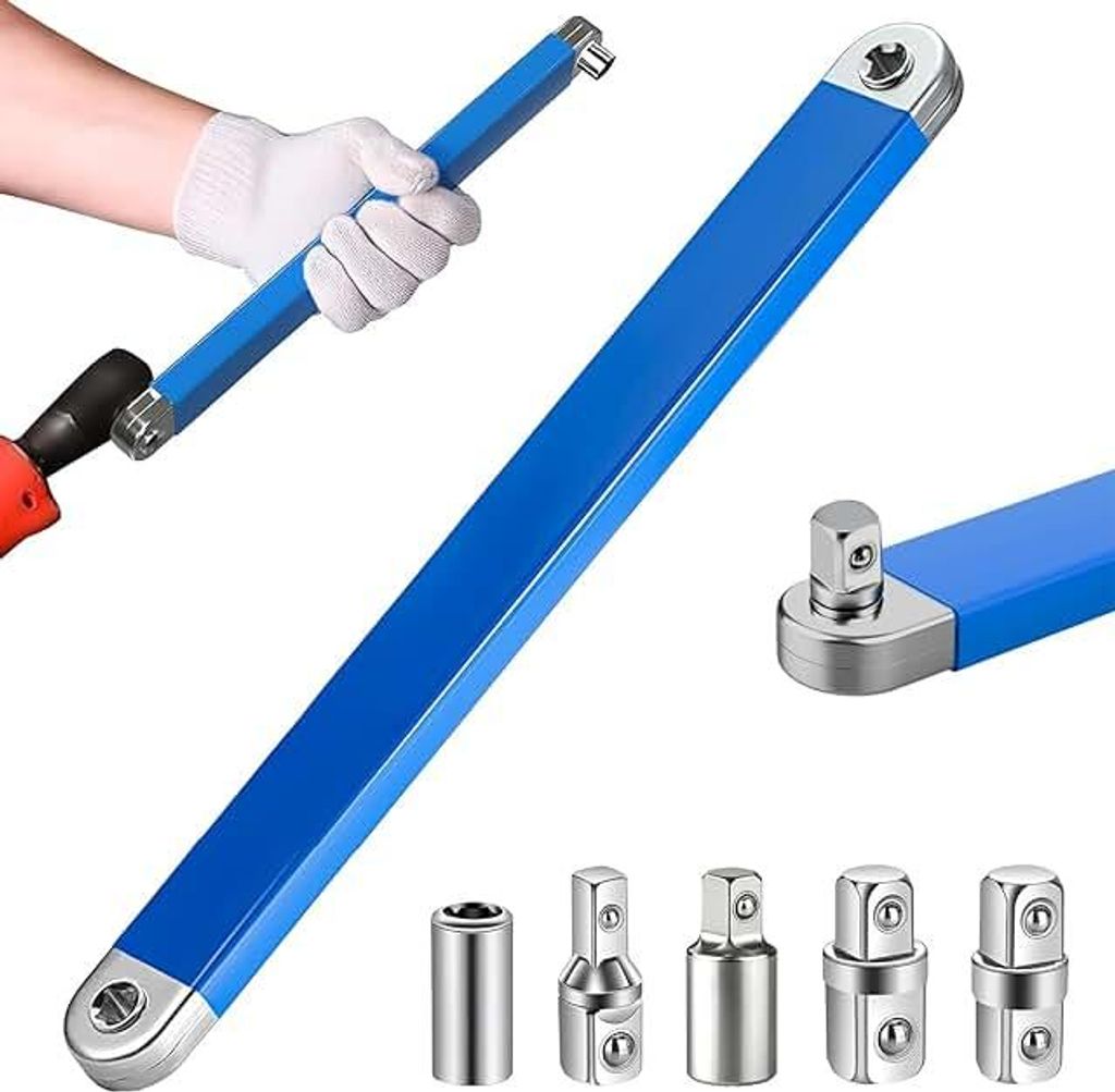 Professioneller Schlüsselverlängerung, Schraubenschlüssel Set mit 5 Stück 1/2, 1/4 Und 3/8 Antriebsadapter, Ratsche verlängerung, für Univers...