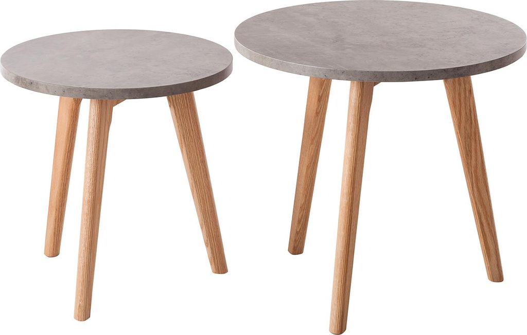 BEISTELLTISCH-SET - 2-teilig - Eiche teilmassiv