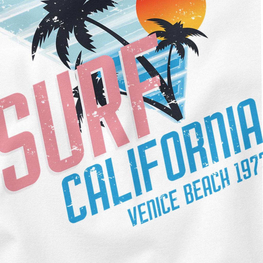 Herren T-Shirt Surf California Venice Beach Surfing Design Print Aufdruck Fashion Streetstyle Neverless weiß XS