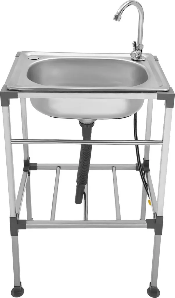 Lavello Cucina Inox Vasca Singola - Struttura Robusta Argento Satinato