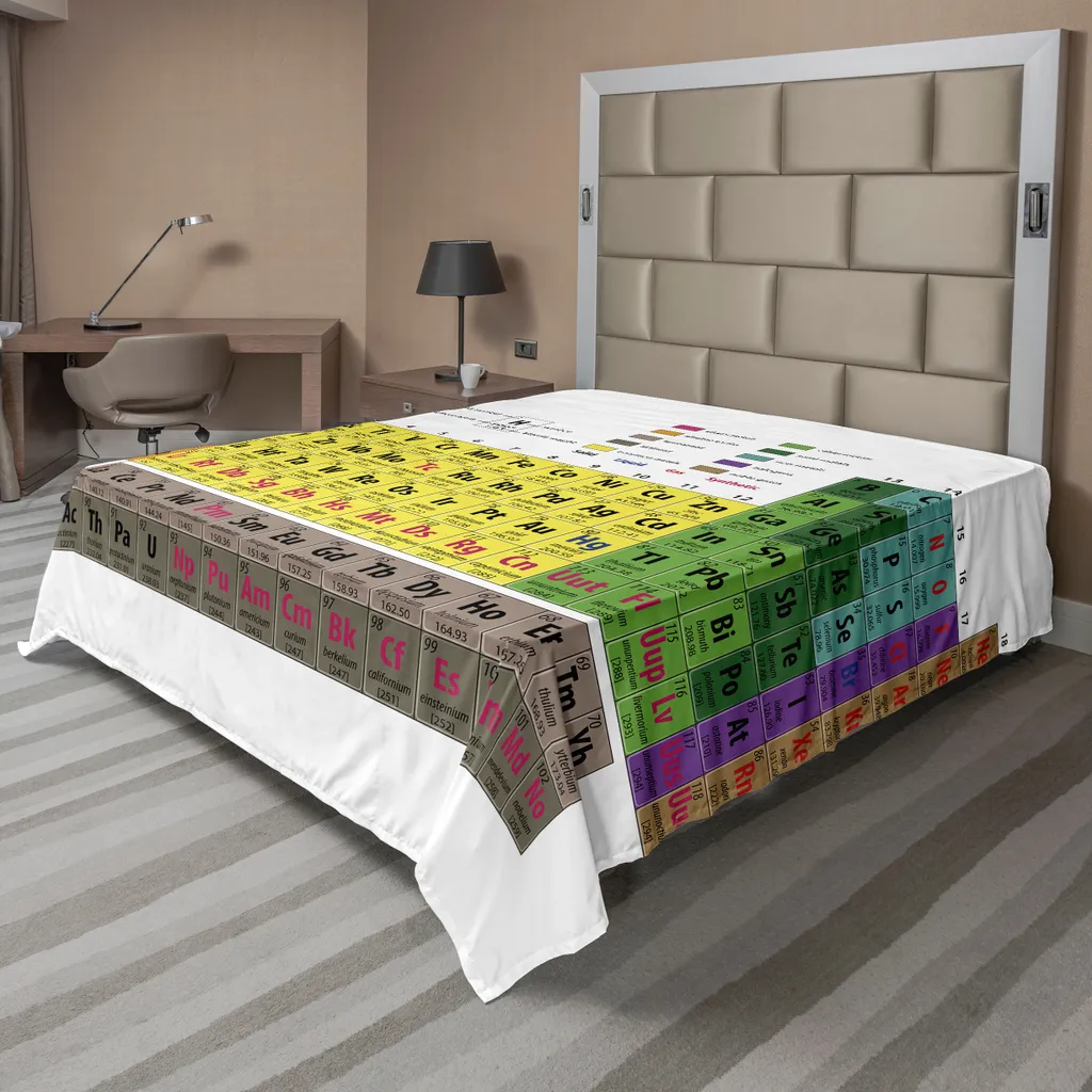 Drap de lit Sciences confortable et doux motif PHD Chimie Multicolore