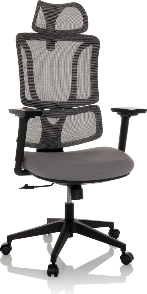 MyBuero Home Office Bürostuhl ERGOMY Schreibtischstuhl mit Armlehnen (höhenverstellbar) Stoff / Netzstoff Drehstuhl